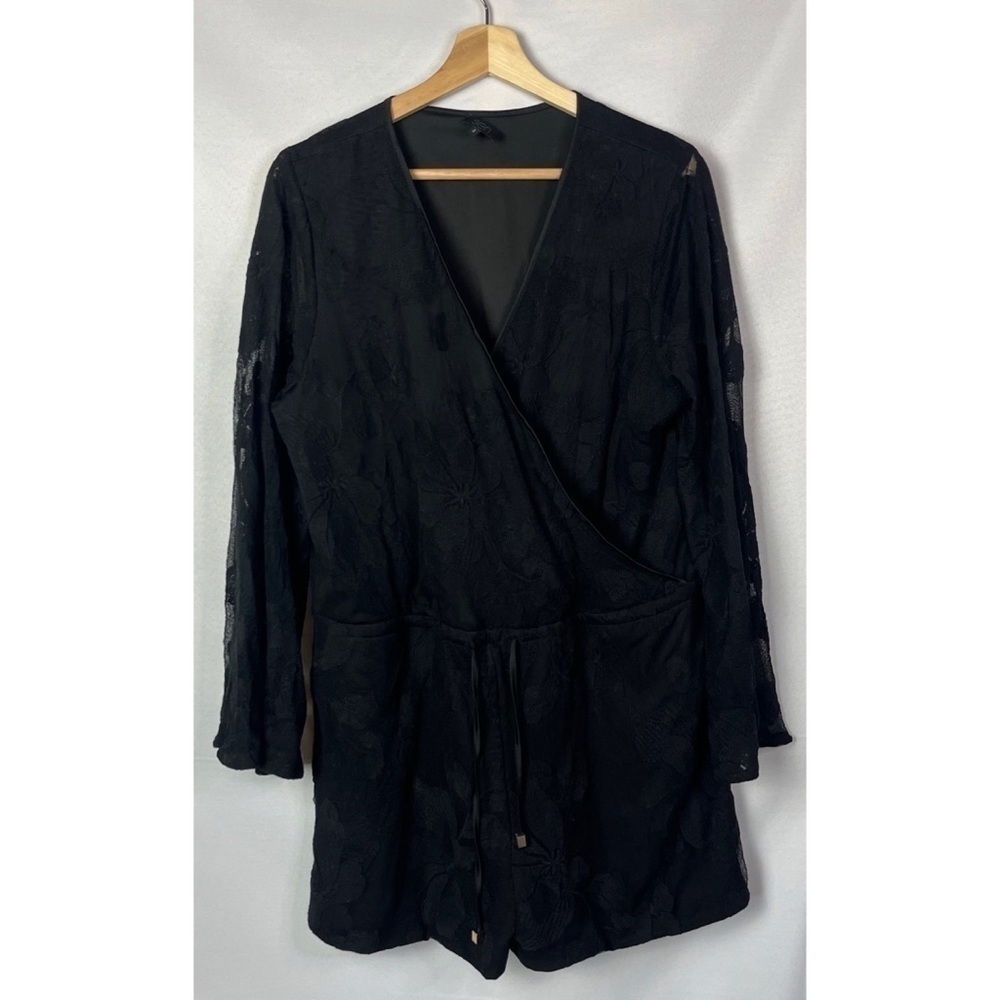 Boutique SEN Black Long Sleeve Wrap Front Romper 3 L‎